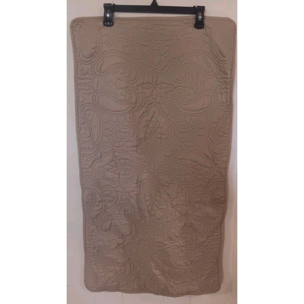 Middleton Set of 2 Beige Quilted Floral Cottagecore King Size  Pillow Shams